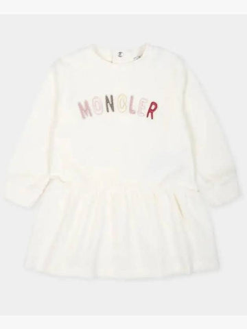 Moncler Baby Logo Dress Ivory - MONCLER - BALAAN 1