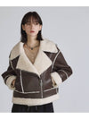 Eco Fur Shearling Rider Mustang JK Leather Jacket Brown - THE GREEN LAB - BALAAN 4