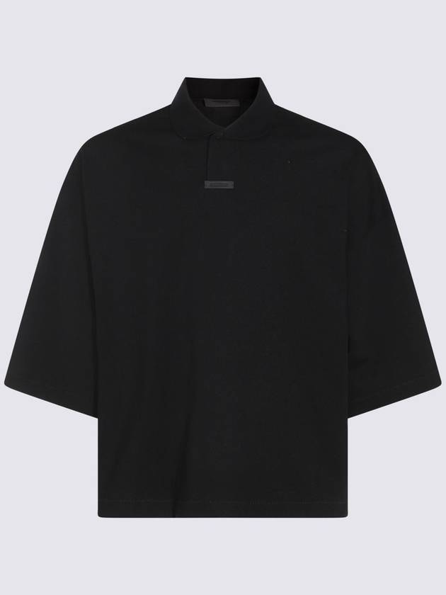 Fear Of God Essentials Black Cotton Polo Shirt - FEAR OF GOD ESSENTIALS - BALAAN 1