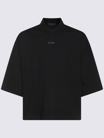 Fear Of God Essentials Black Cotton Polo Shirt - FEAR OF GOD ESSENTIALS - BALAAN 1