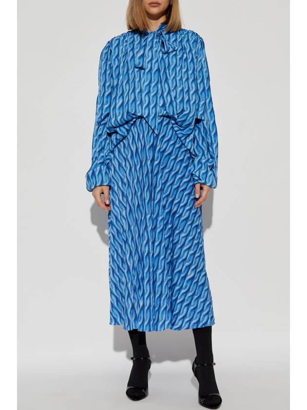 Balenciaga Dress With Print, Women's, Blue - BALENCIAGA - BALAAN 3