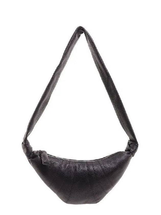 Soft Grained Leather Small Croissant Crossbody Bag Dark Chocolate - LEMAIRE - BALAAN 2