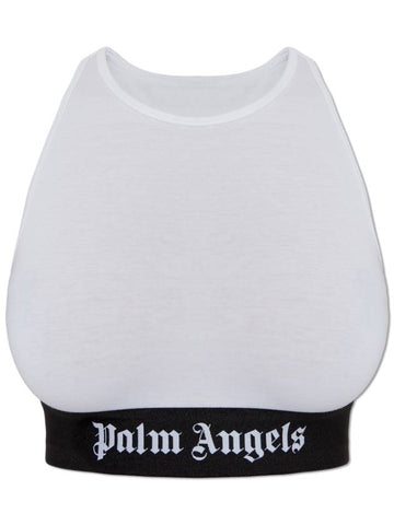 Palm Angels Cotton Lingerie Top, Women's, White - PALM ANGELS - BALAAN 1