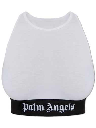 Palm Angels Cotton Lingerie Top, Women's, White - PALM ANGELS - BALAAN 1