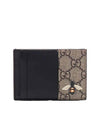 Bee Print Card Wallet Tan - GUCCI - BALAAN 1