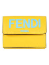 Logo Leather Half Wallet Yellow - FENDI - BALAAN 1