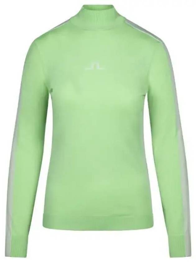 Women's Adia Mock Neck Knit Long Sleeve T-Shirt Green - J.LINDEBERG - BALAAN 2