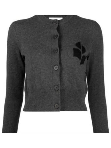 Newton logo cardigan charcoal 02AN CA0040FA A1X05E - ISABEL MARANT - BALAAN 1