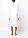 Diagonal 4-Bar Cotton Shirt Midi Dress White - THOM BROWNE - BALAAN 4