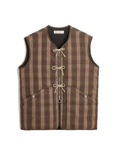 Check Padded Vest Brown - OUR LEGACY - BALAAN 2