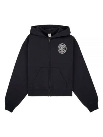 Paris Country Club Cropped Zip Hoodie BlackWhite WS064S405PB Hooded Up - SPORTY & RICH - BALAAN 1