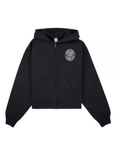 Paris Country Club Cropped Zip Hoodie BlackWhite WS064S405PB Hooded up - SPORTY & RICH - BALAAN 1