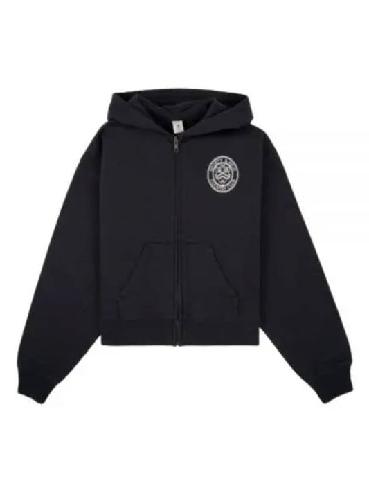 Paris Country Club Cropped Zip Hoodie BlackWhite WS064S405PB Hooded up - SPORTY & RICH - BALAAN 1