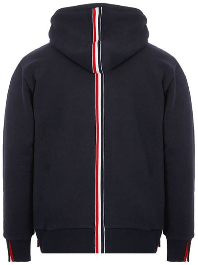 Center Back Stripe Cotton Zip Up Hoodie Navy - THOM BROWNE - BALAAN 2