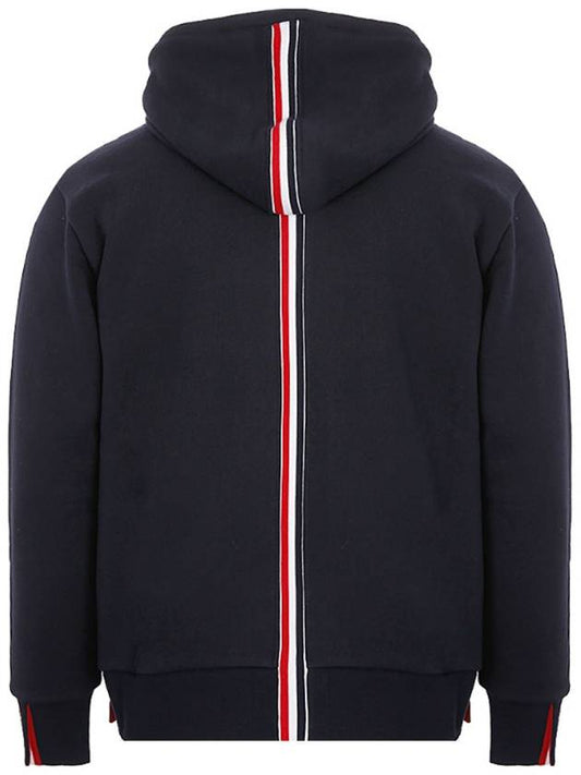 Center Back Stripe Cotton Zip Up Hoodie Navy - THOM BROWNE - BALAAN 2