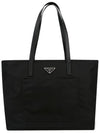 Women s triangle logo re nylon black tote bag 1BG052 R064 F0002 - PRADA - BALAAN 3