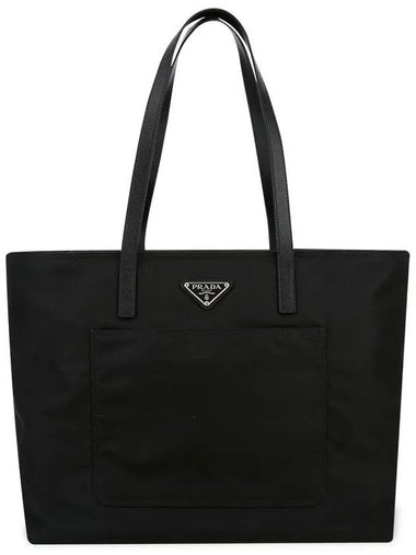 Women s triangle logo re nylon black tote bag 1BG052 R064 F0002 - PRADA - BALAAN 1