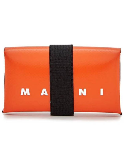 Logo Banded Coin Card Wallet Orange - MARNI - BALAAN 2