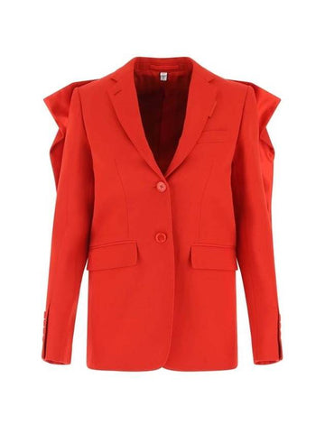 panel lapel front button blazer jacket red - BURBERRY - BALAAN 1