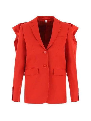 panel lapel front button blazer jacket red - BURBERRY - BALAAN 1