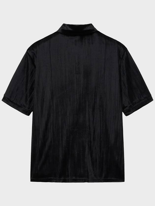 Velvet polo half t shirt black - NOIRER - BALAAN 4