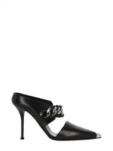 Alexander McQUEEN Punk Braid Chain Leather Heel 270965 - ALEXANDER MCQUEEN - BALAAN 1