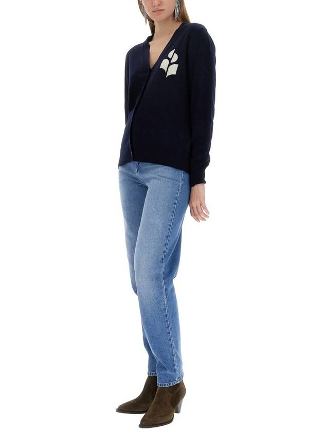 Karin Cotton Cardigan Mid Night - ISABEL MARANT ETOILE - BALAAN 3