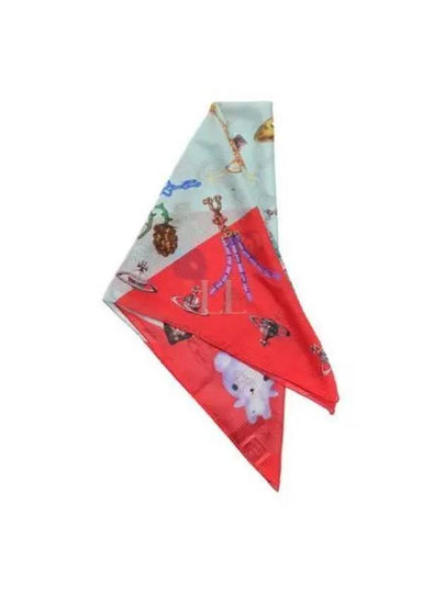 Heart Jeweled Square Silk Scarf Red - VIVIENNE WESTWOOD - BALAAN 2