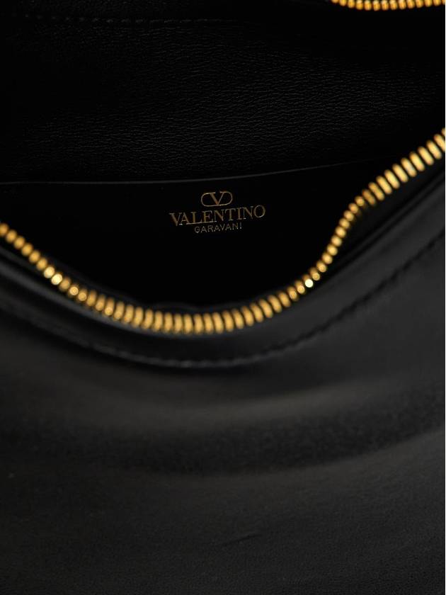 V Logo Zip-Up Small Tote Bag Black - VALENTINO - BALAAN 5