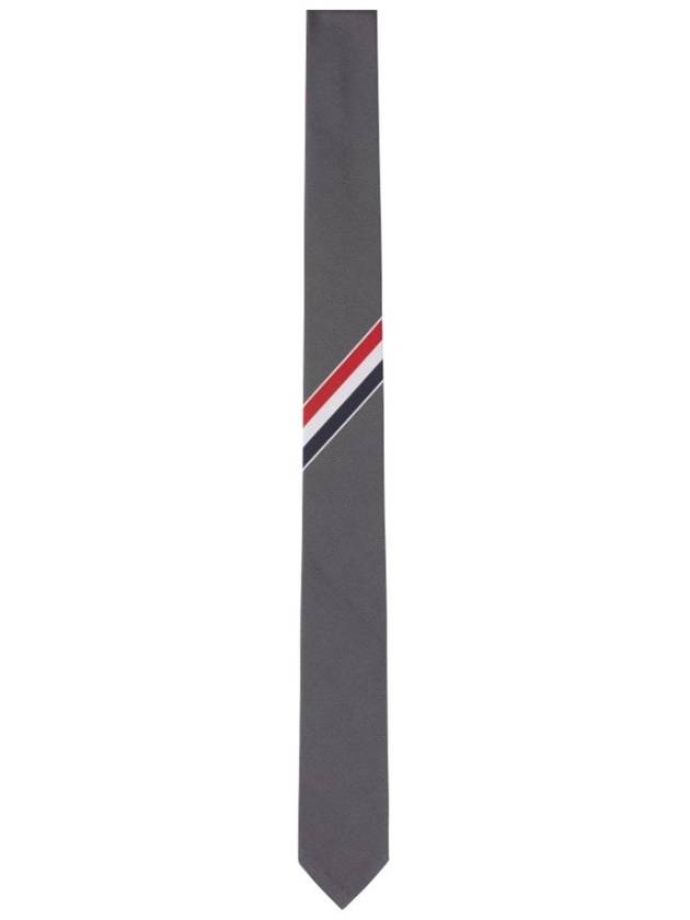 Men's Grosgrain Stripe Tie Dark Grey - THOM BROWNE - BALAAN 2