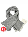 GG logo two tone wool silk scarf muffler gray 165904 - GUCCI - BALAAN 6