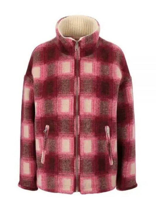 Giovany Check Zip-Up Jacket Pink - ISABEL MARANT - BALAAN 2