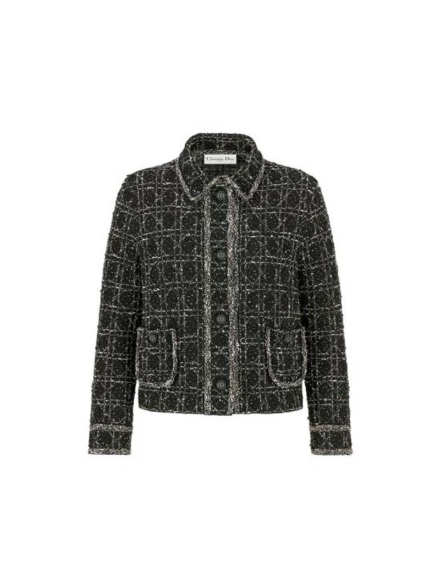 Macrocannage Technical Cotton Tweed Jacket Black - DIOR - BALAAN 1