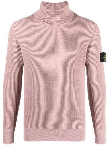 Wappen Patch Wool Turtleneck Rose Pink - STONE ISLAND - BALAAN 1