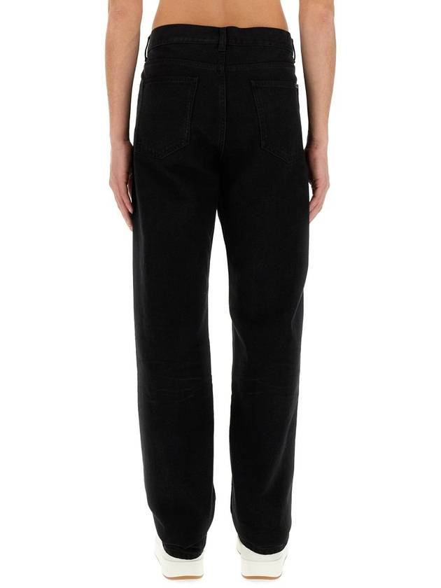 Denim Cotton Straight Jeans Black - SAINT LAURENT - BALAAN 4