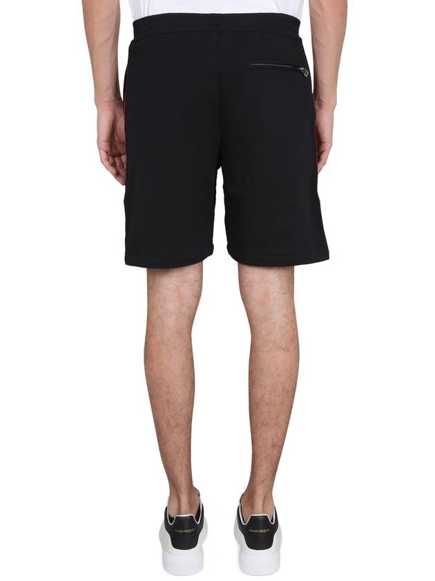 side logo band shorts black - ALEXANDER MCQUEEN - BALAAN 5