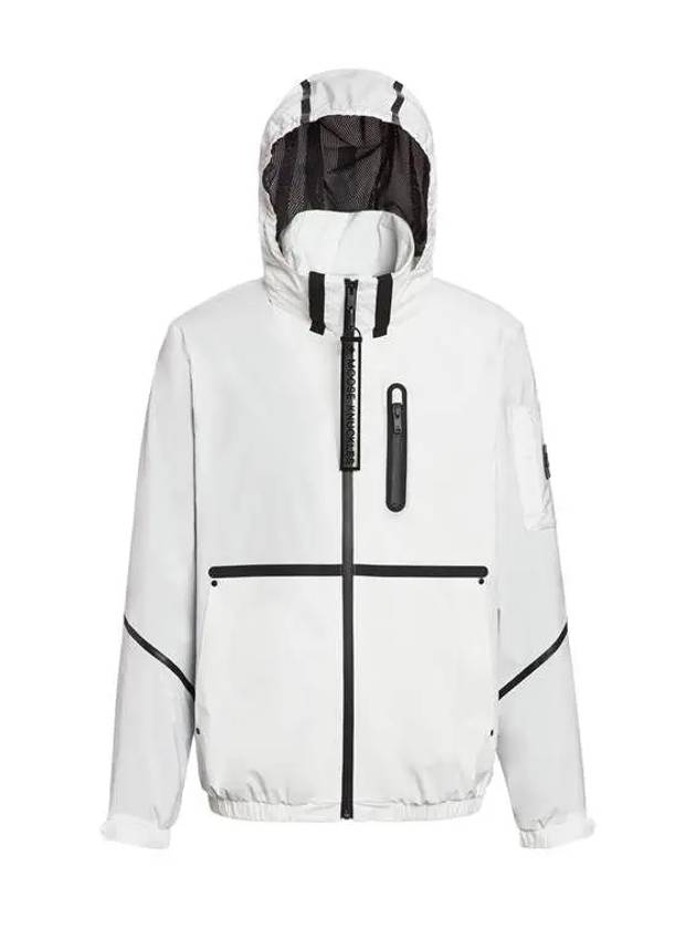 Drawstring Hooded Windbreaker White - MOOSE KNUCKLES - BALAAN 2