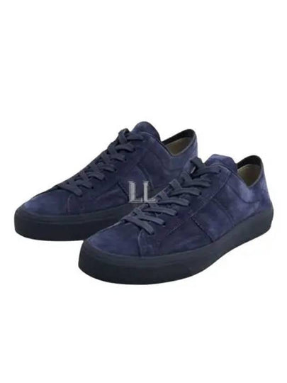 Cambridge Suede Lace-Up Low Top Sneakers Navy - TOM FORD - BALAAN 2