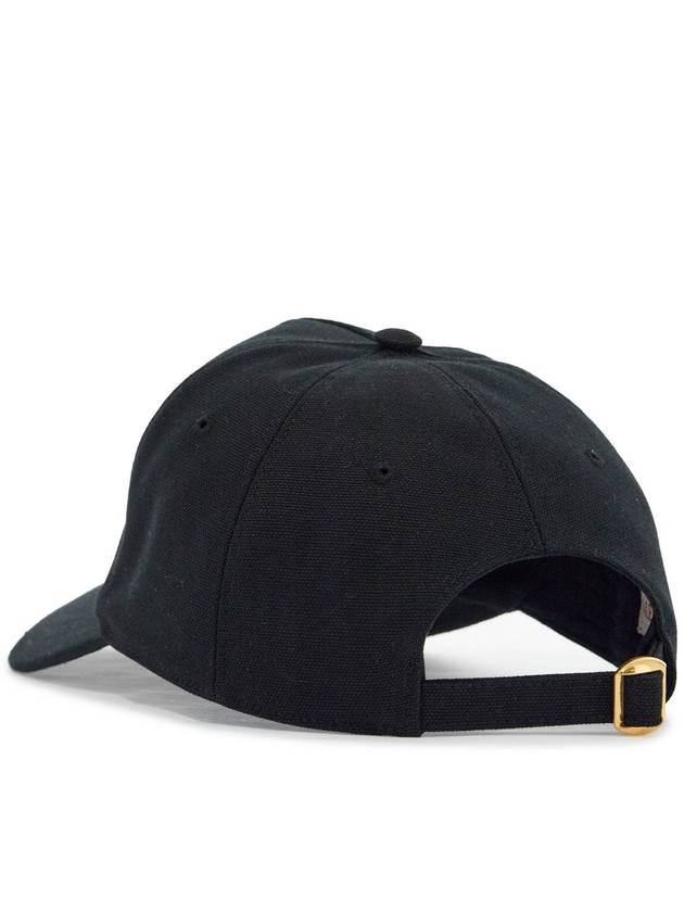 black baseball cap with butter logo in adjustable cotton - VALENTINO - BALAAN 2