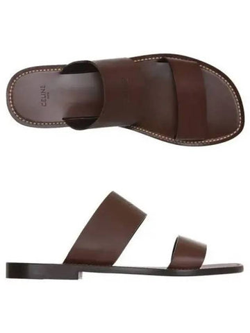 Calfskin dark brown slippers 270221 - CELINE - BALAAN 1