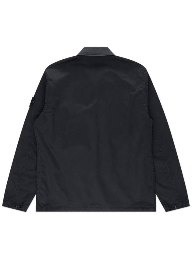 Garment Dyed Stretch Cotton Overshirt Black - STONE ISLAND - BALAAN 3