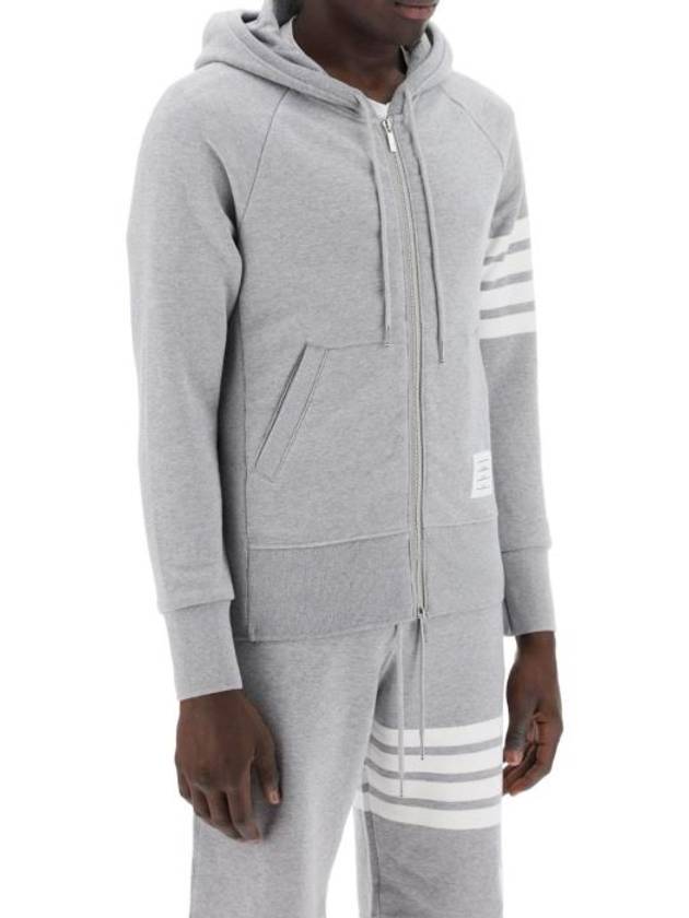 Engineered 4 Bar Diagonal Zip Up Hoodie Navy - THOM BROWNE - BALAAN 5