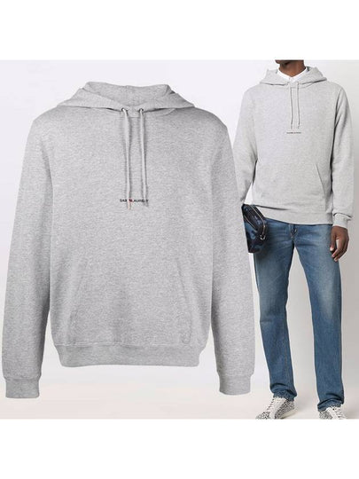 Mini Logo Hoodie Grey - SAINT LAURENT - BALAAN 2