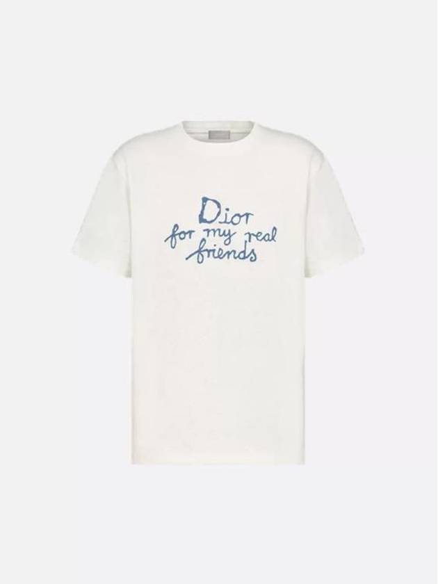 Logo Print Short Sleeve T-Shirt White - DIOR - BALAAN 1