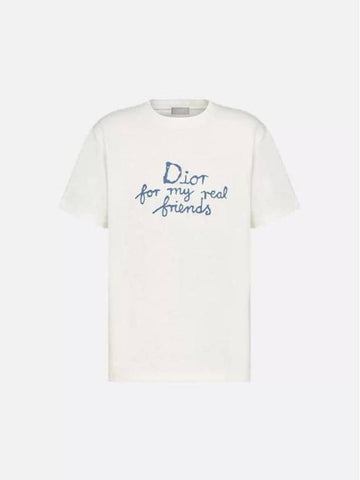 Logo Print Short Sleeve T-Shirt White - DIOR - BALAAN 1