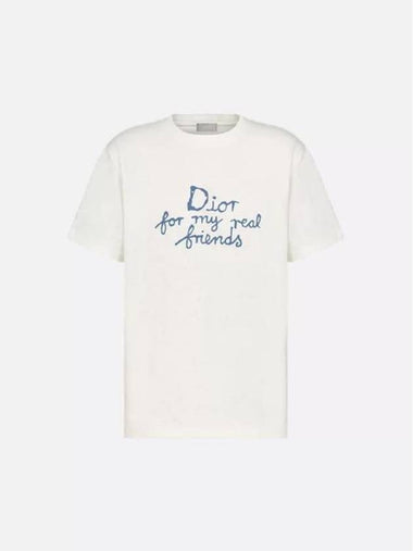 Logo Print Short Sleeve T-Shirt White - DIOR - BALAAN 1