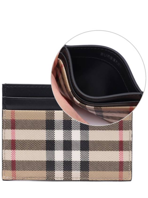 SANDON Vintage Check Card Wallet Beige - BURBERRY - BALAAN 3