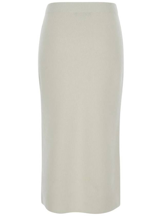 White Pencil Skirt In Ribbed Wool Blend Woman - FABIANA FILIPPI - BALAAN 2