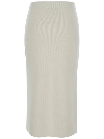 White Pencil Skirt In Ribbed Wool Blend Woman - FABIANA FILIPPI - BALAAN 2