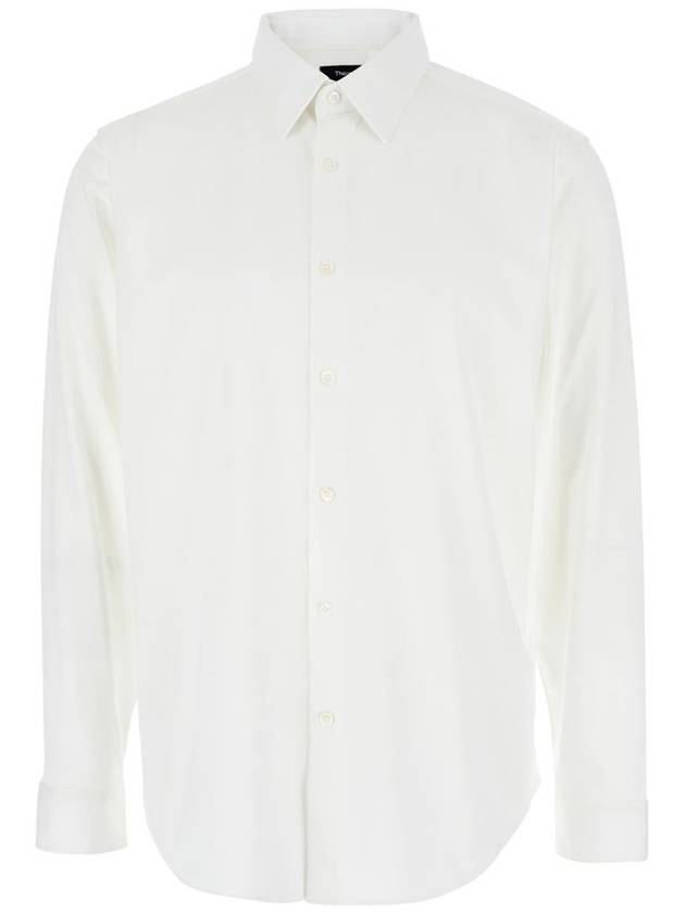 Structure Knit Sylvain Long Sleeve Shirt White - THEORY - BALAAN 2